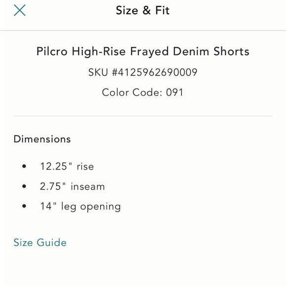 NWT new 29 fits 28 Anthropologie pilcro high rise frayed denim jean shorts blue - Picture 17 of 17